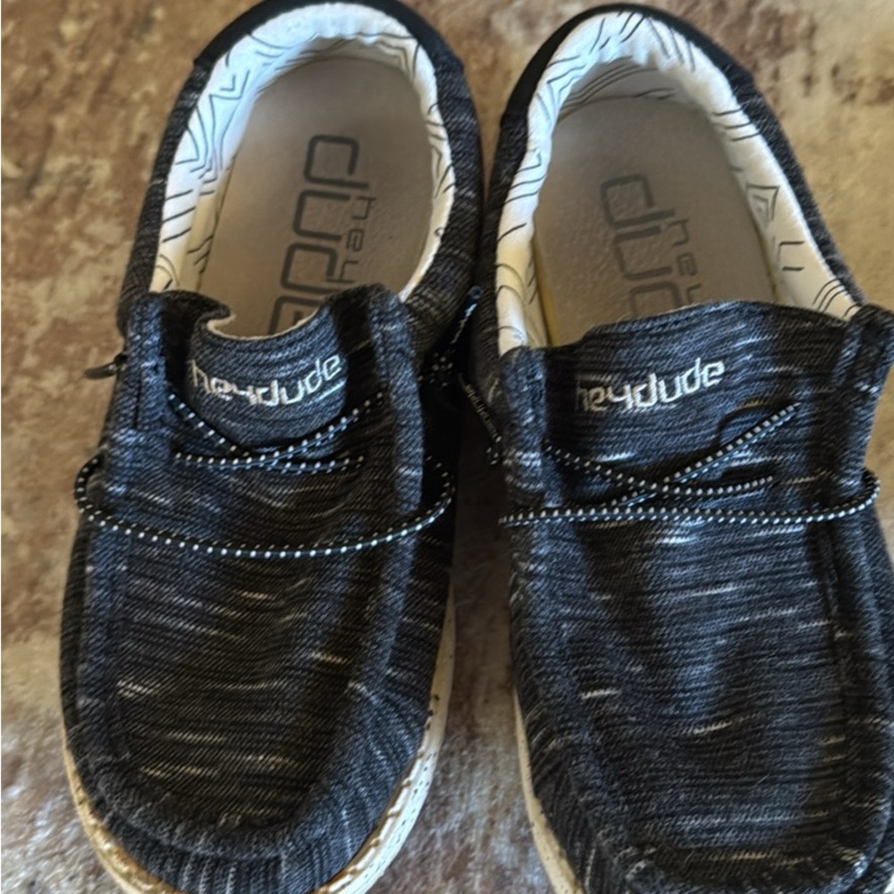 Hey Dude Kids Black Canvas Slip-On Sneakers